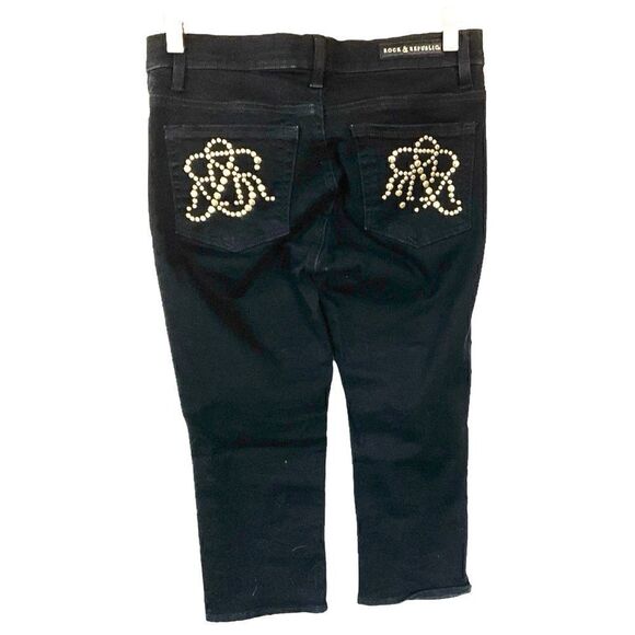 Rock & Republic Stretchy Cropped Black Jeggings 6 - Picture 2 of 6